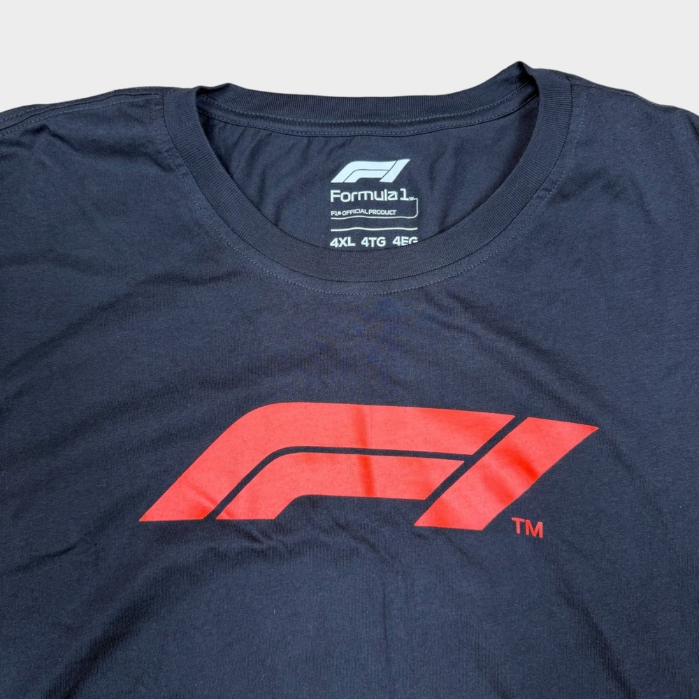 Formula 1 Official Product Men Black Red Logo Graphic T-Shirt 4XL F1 Racing Tee